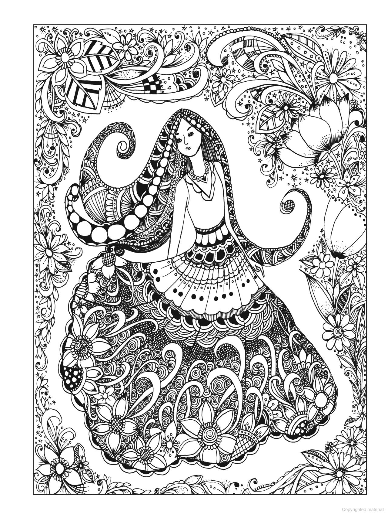 DVR Creative Haven® Coloring Book: Belles and Blossoms