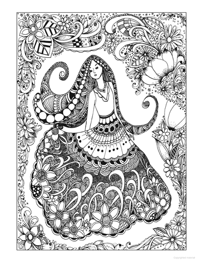 DVR Creative Haven® Coloring Book: Belles and Blossoms