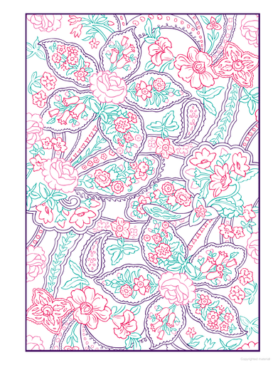 DVR Creative Haven® Coloring Book: Paisley Designs With A Splash of Color
