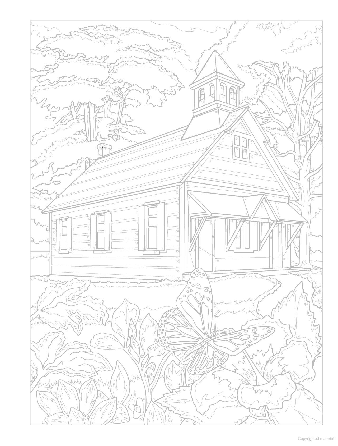 DVR Creative Haven® Color-By-Number: Country Scenes