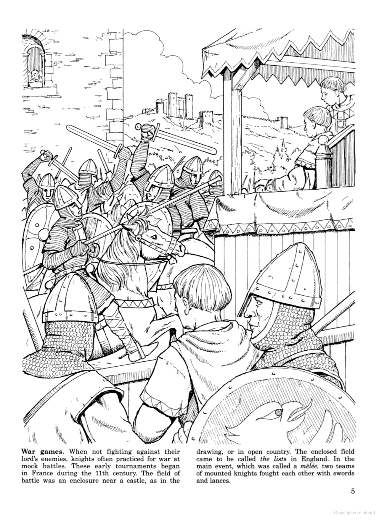 DVR Medieval Jousts & Tournaments Coloring Book