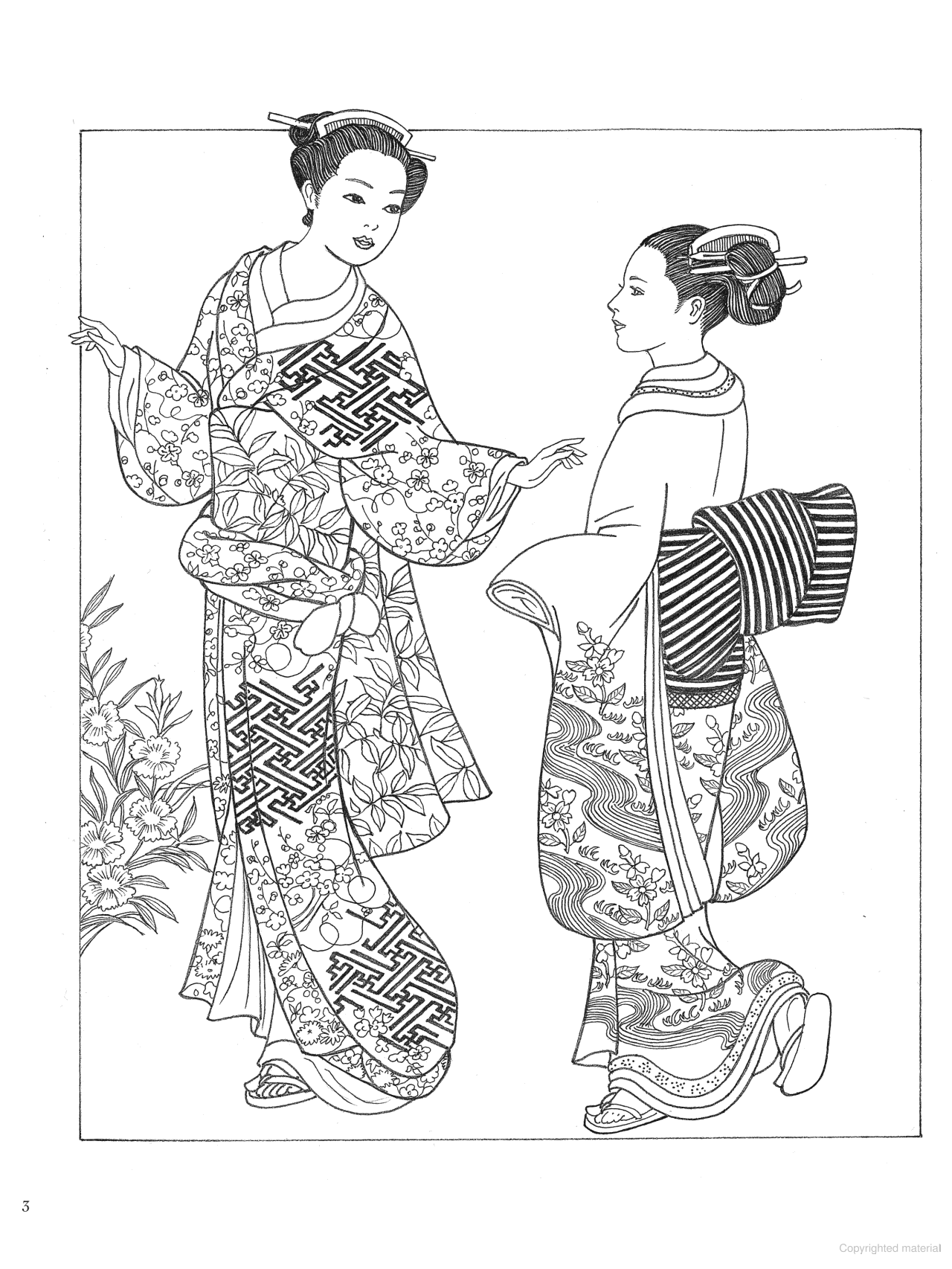 DVR Creative Haven® Coloring Book: Japanese Kimono Designs