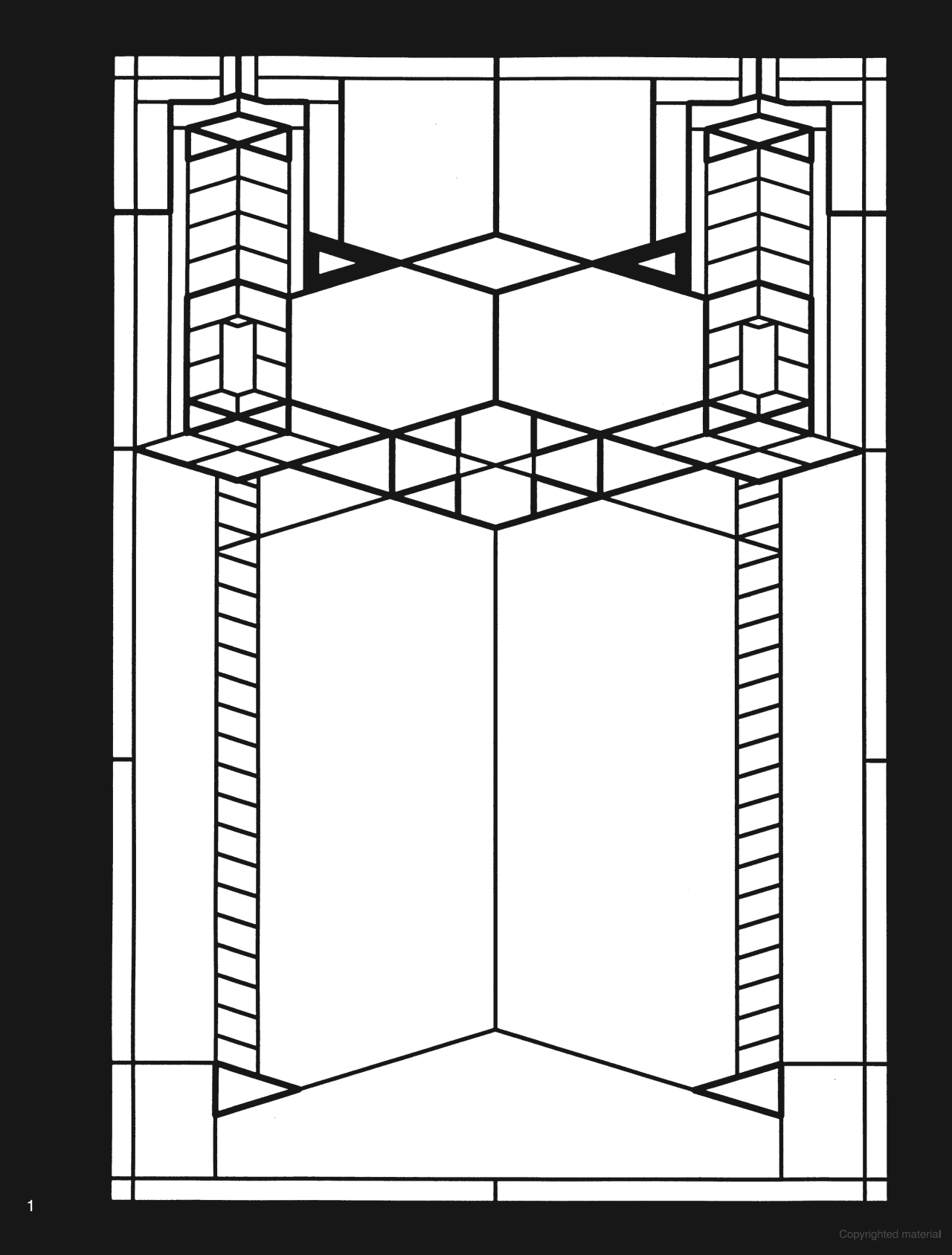 DVR Frank Lloyd Wright Window Designs Stained Glass Coloring Book