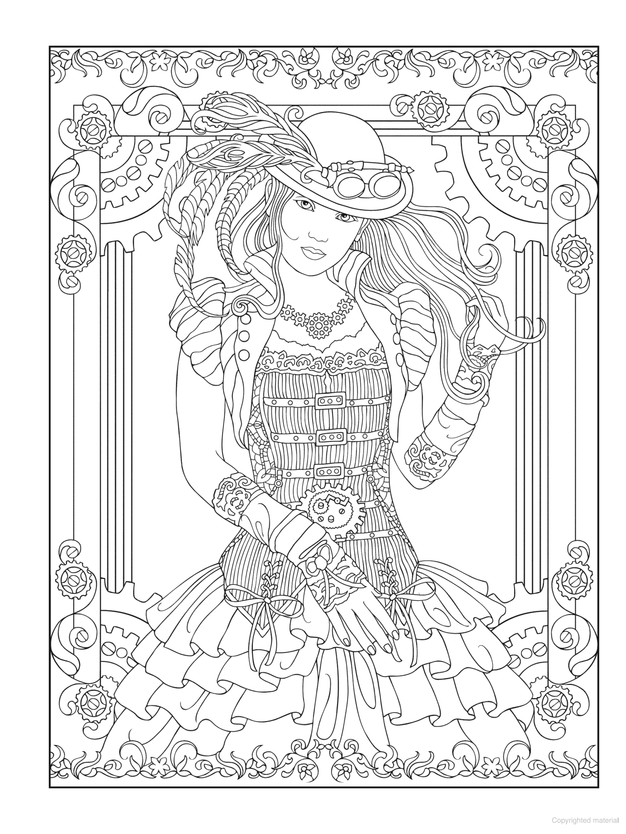 DVR Creative Haven® Coloring Book: Steampunk Fashions