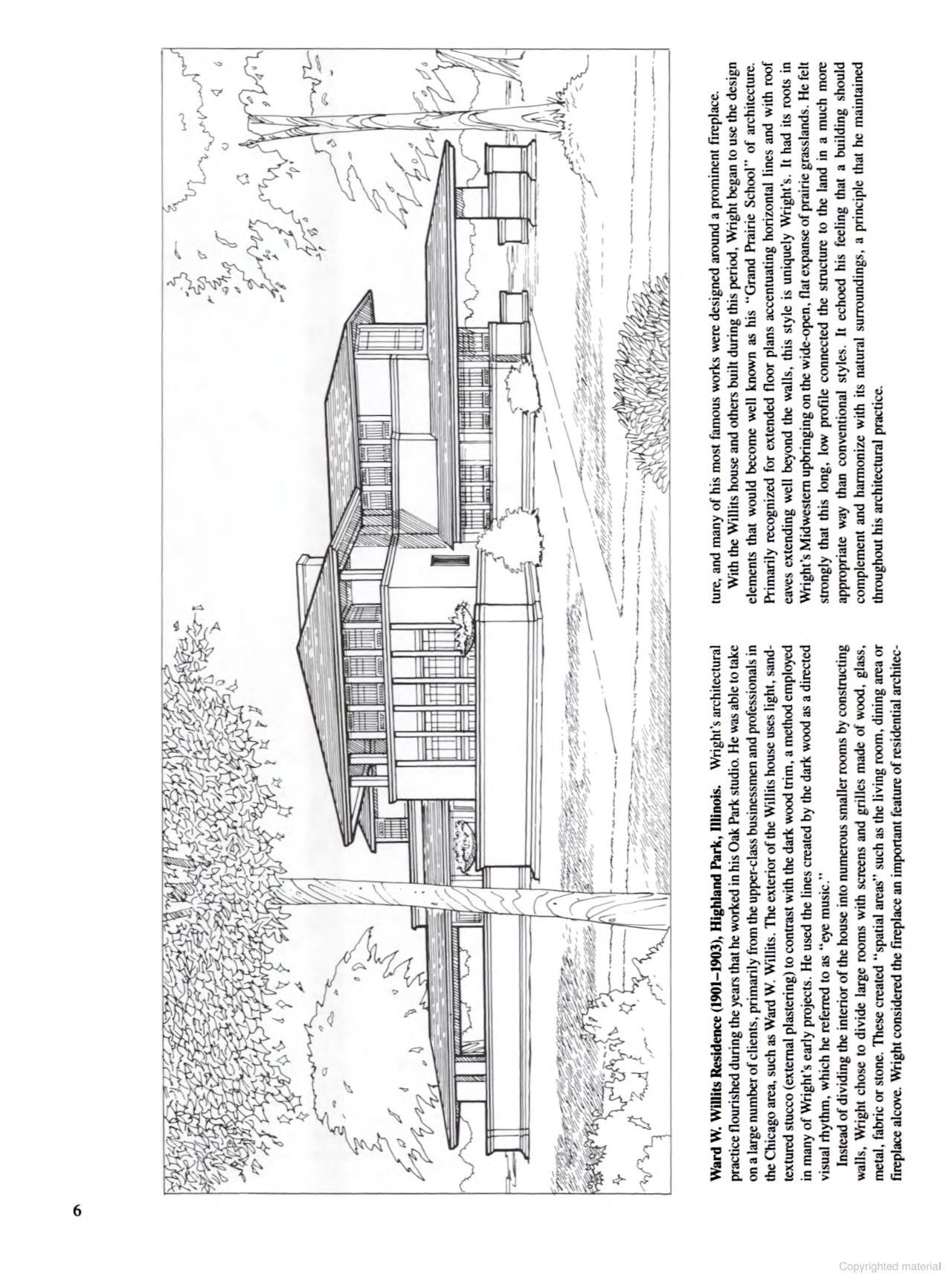 Famous Buildings of Frank Lloyd Wright Coloring Book