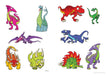 DVR Cute Dinosaurs Stickers