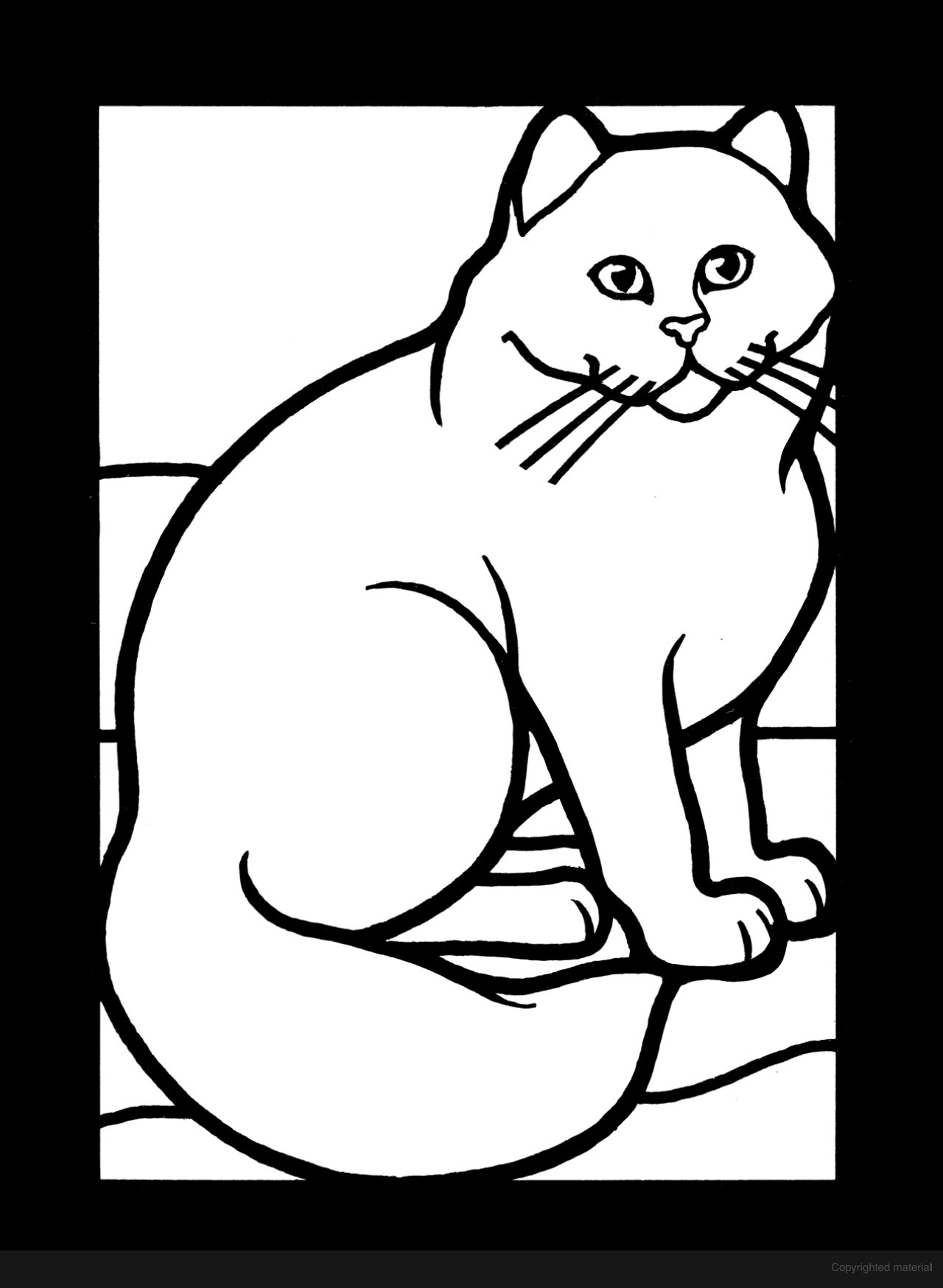 Mini Stained Glass Cats Coloring Book