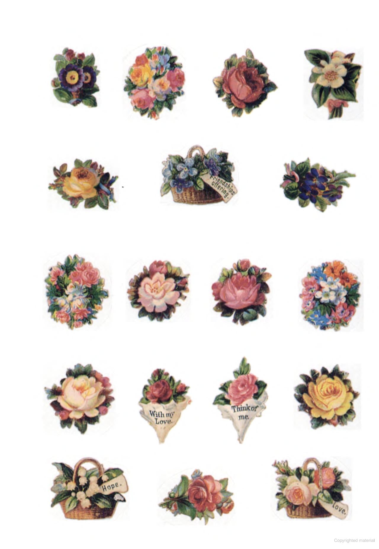 DVR Old-Time Mini Floral Stickers