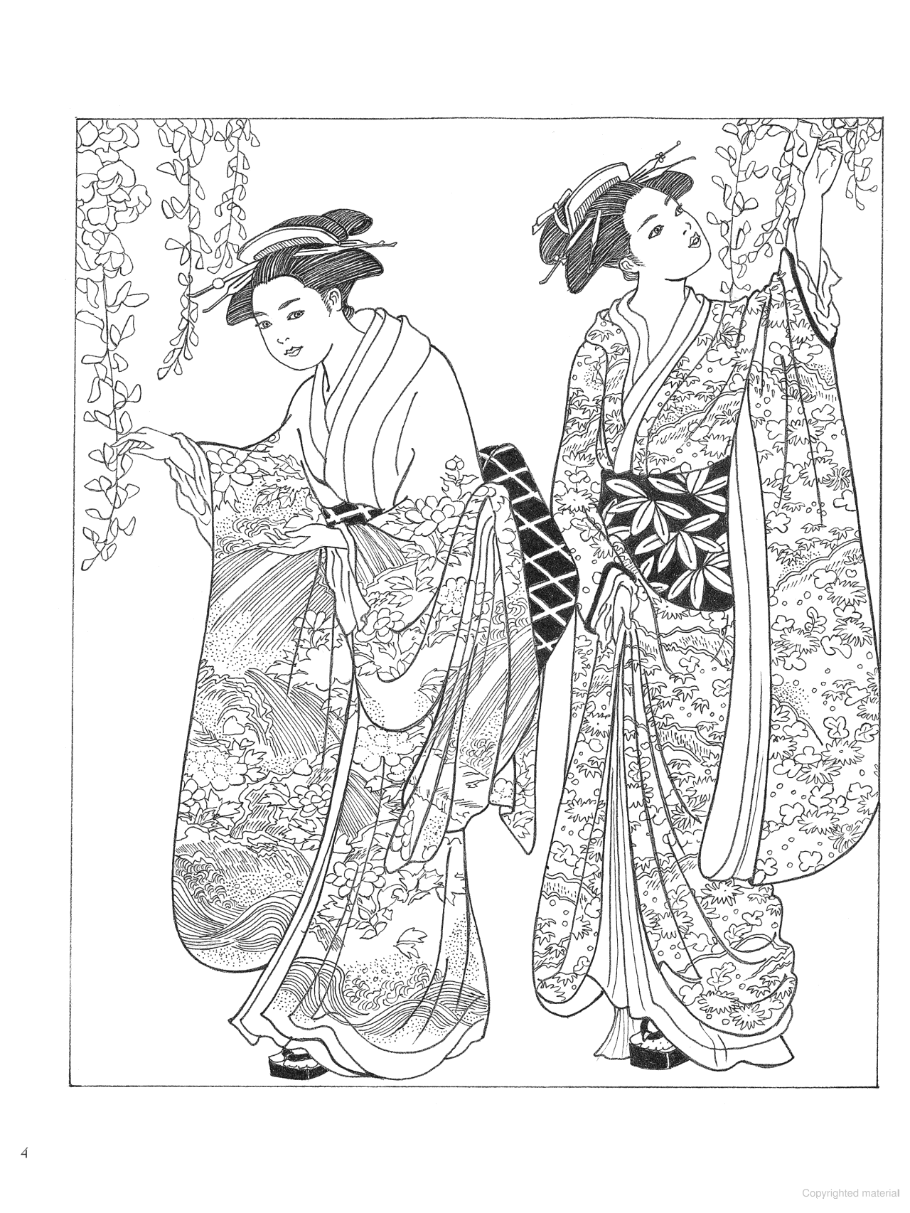 DVR Creative Haven® Coloring Book: Japanese Kimono Designs