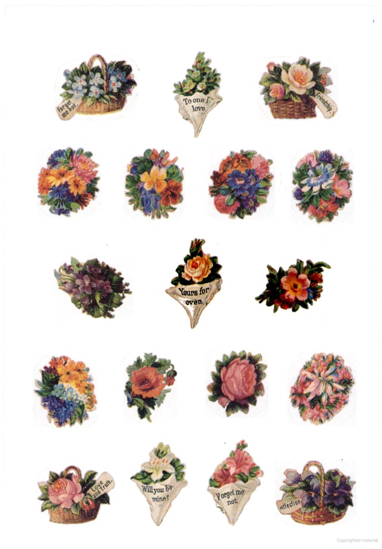 DVR Old-Time Mini Floral Stickers