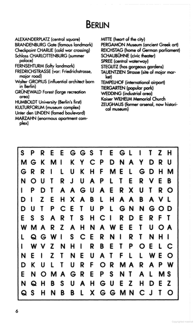 Famous Cities Search-a-Word Puzzles Activity Book