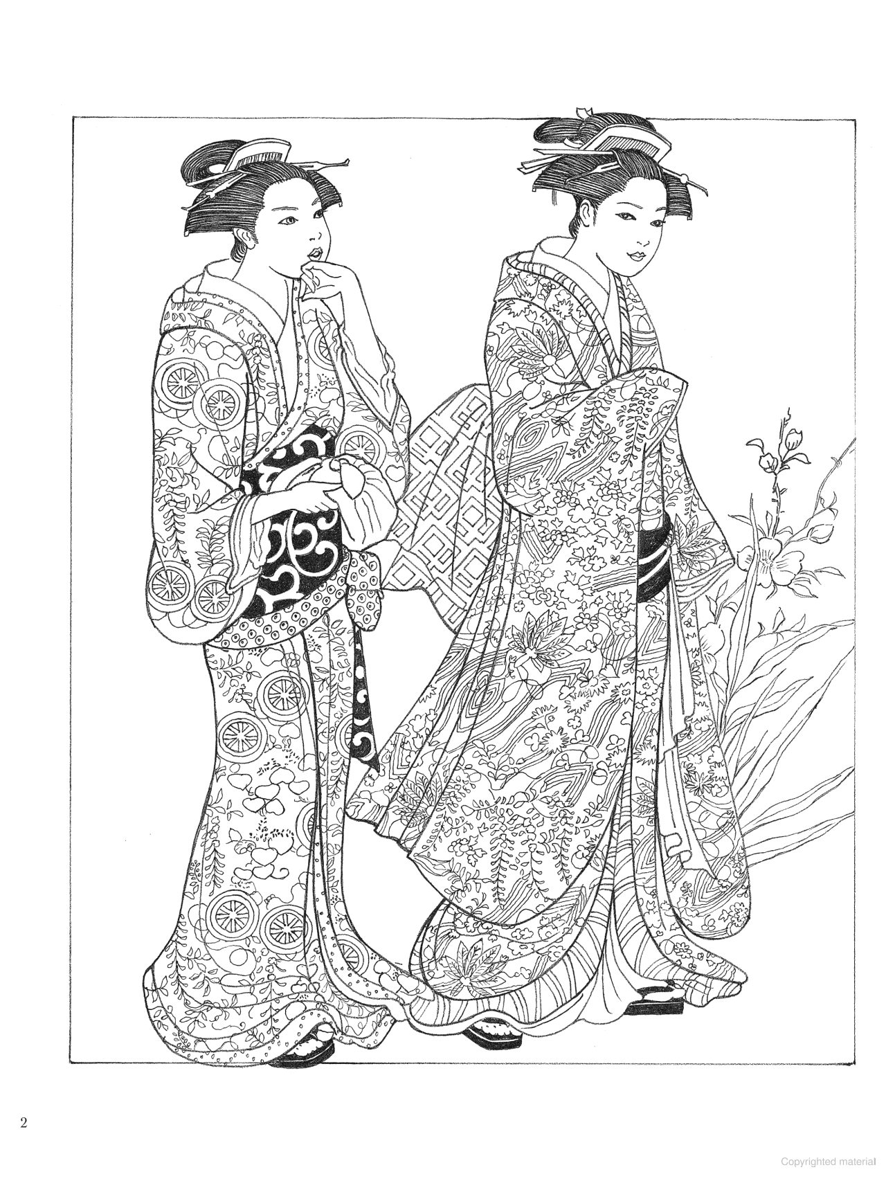 DVR Creative Haven® Coloring Book: Japanese Kimono Designs