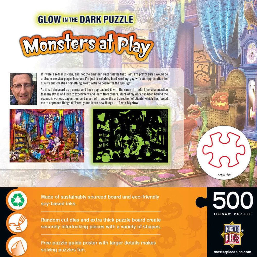 Monsters At Play 500 Piece Glow In The Dark Puzzle