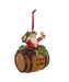 I Believe in Wine Santa on Wine Barrel Ornament