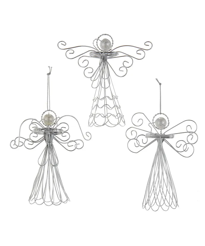 Wire Angel with Pearl Head Ornament - Single, Various Options