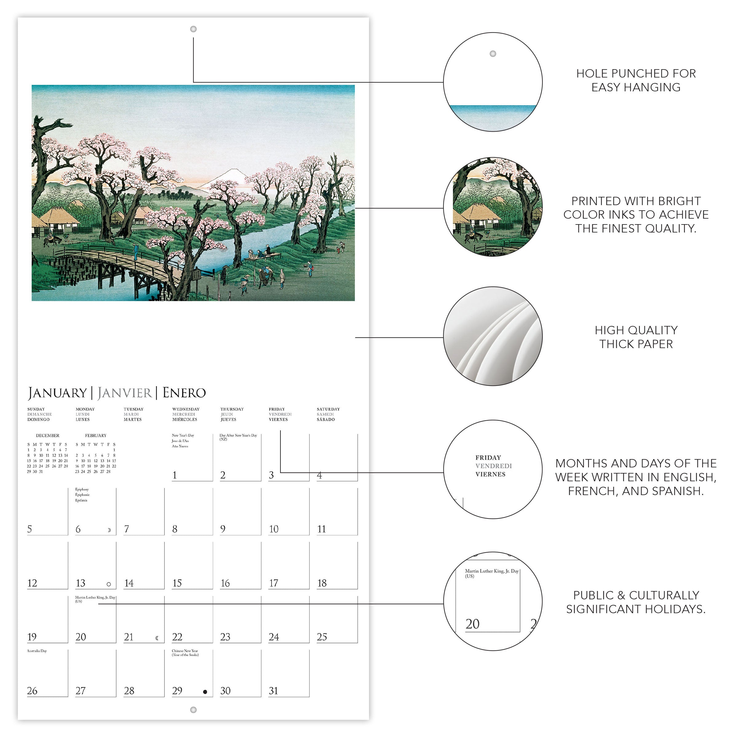 Japanese Art Collection 2025 Wall Calendar    