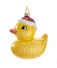 Yellow Duck in Santa Hat Ornament