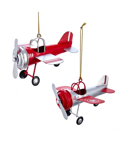 Metal Airplane Ornament - Single, Various Options