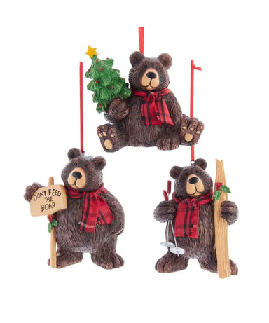 Lodge Brown Bear Ornament - Single, Various Styles