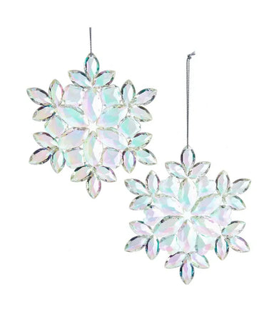 Iridescent Snowflake Ornament - Single, Various Styles