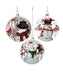 Glass Disk with Snowman and Bird Ornament - Single, Various Styles
