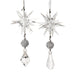 Clear and Silver Starburst Dangle Ornament - (Single) Various Styles