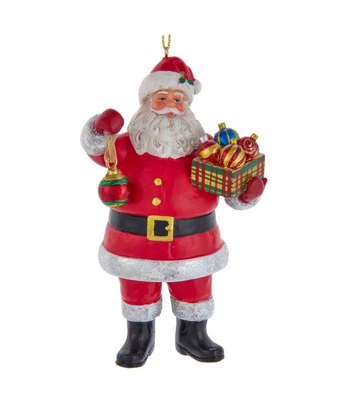 Plaid Santa Ornament