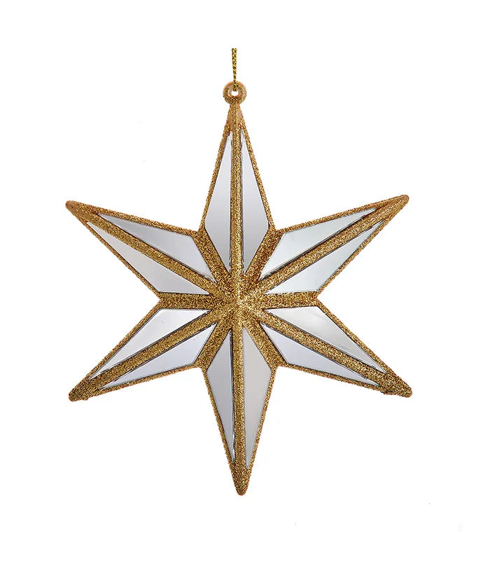 Ivory and Gold Mirrored Star Ornament