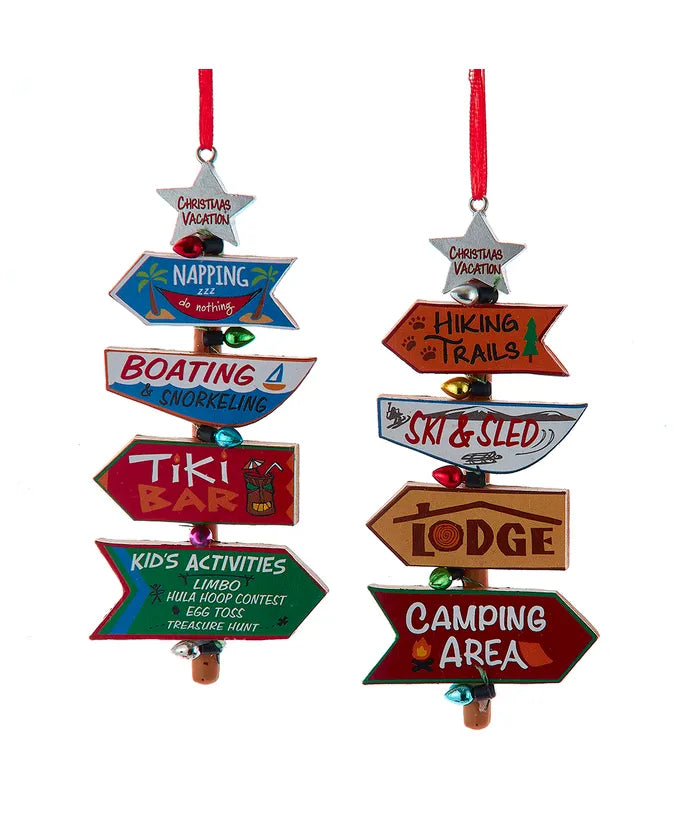 Activity Sign Ornament - Single, Various Styles