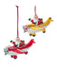 Santa in Airplane Ornament - Single, Various Styles