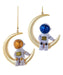 Astronaut on Crescent Moon Ornament - Single, Various Styles