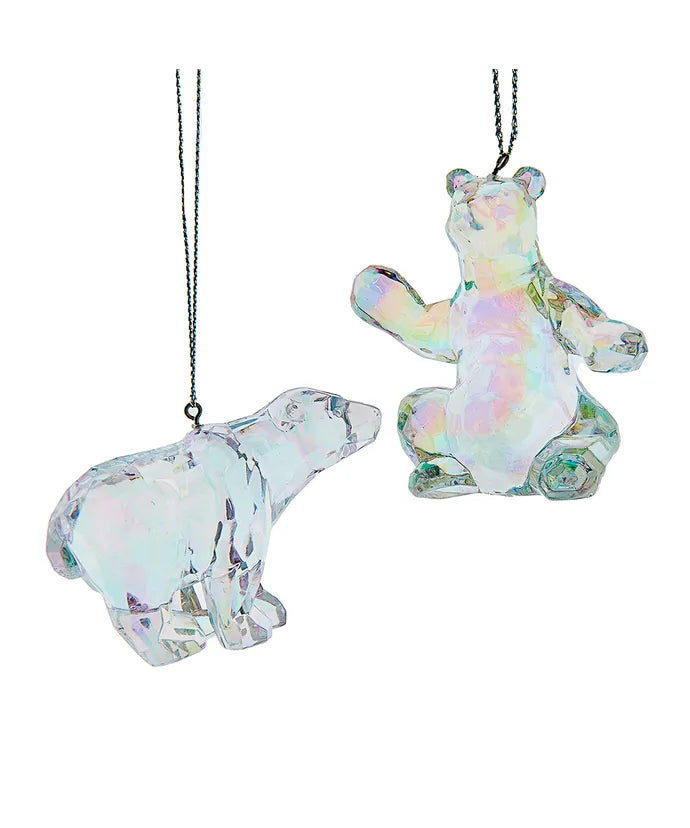 Acrylic Opalescent Bear Ornament - Single, Various Styles