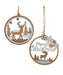 Round Deer Christmas Scene Ornament - Single, Various Styles
