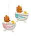 Baby's First Christmas Bear in Tub Ornament - (Single) Various Options