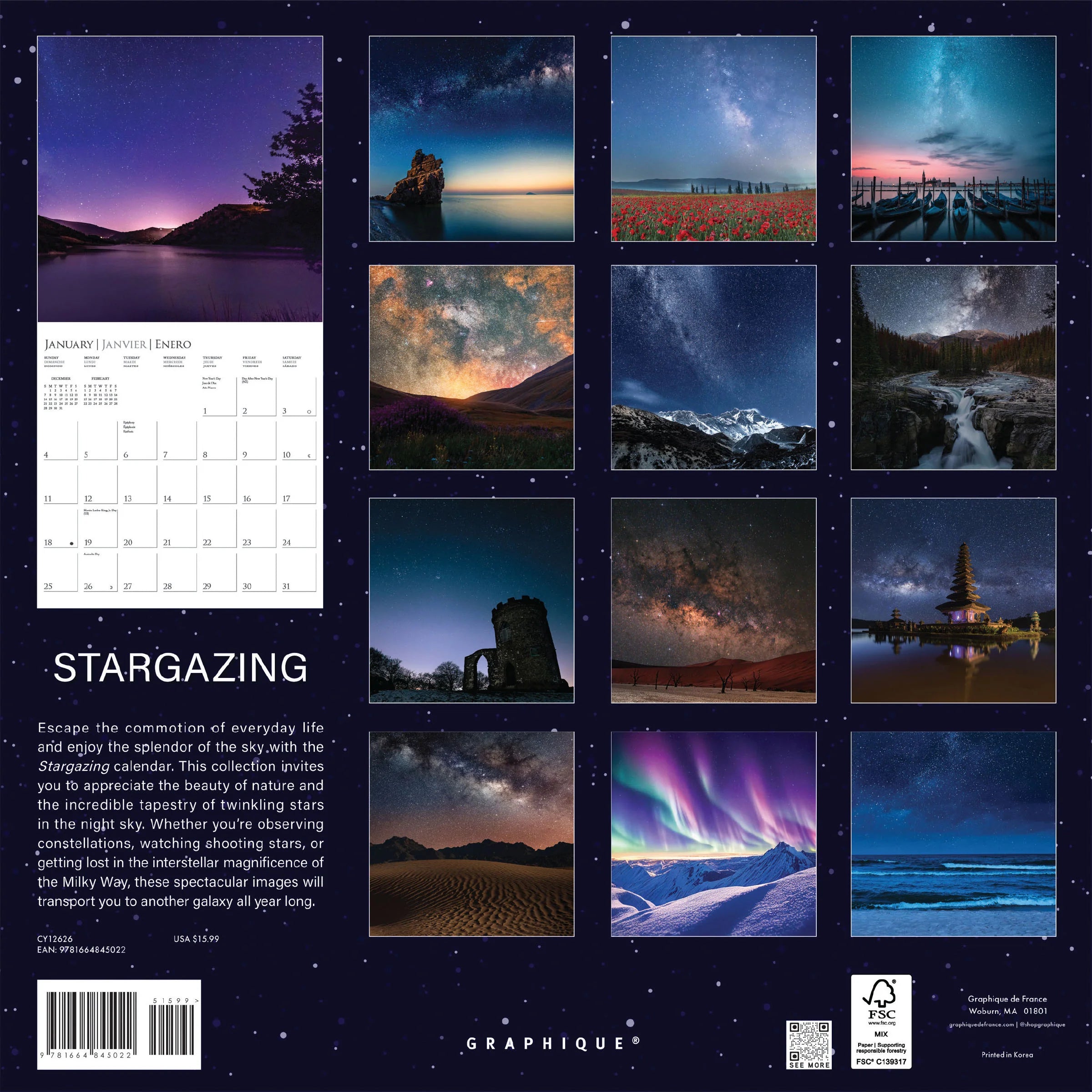 Stargazing 2026 Wall Calendar