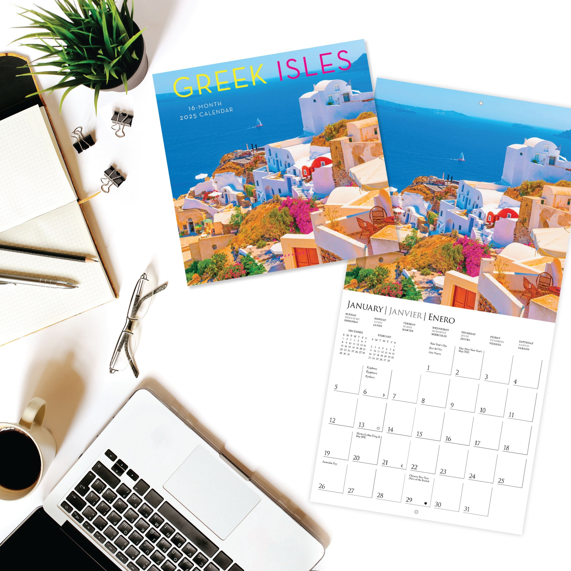 Greek Isles 2025 Mini Wall Calendar    