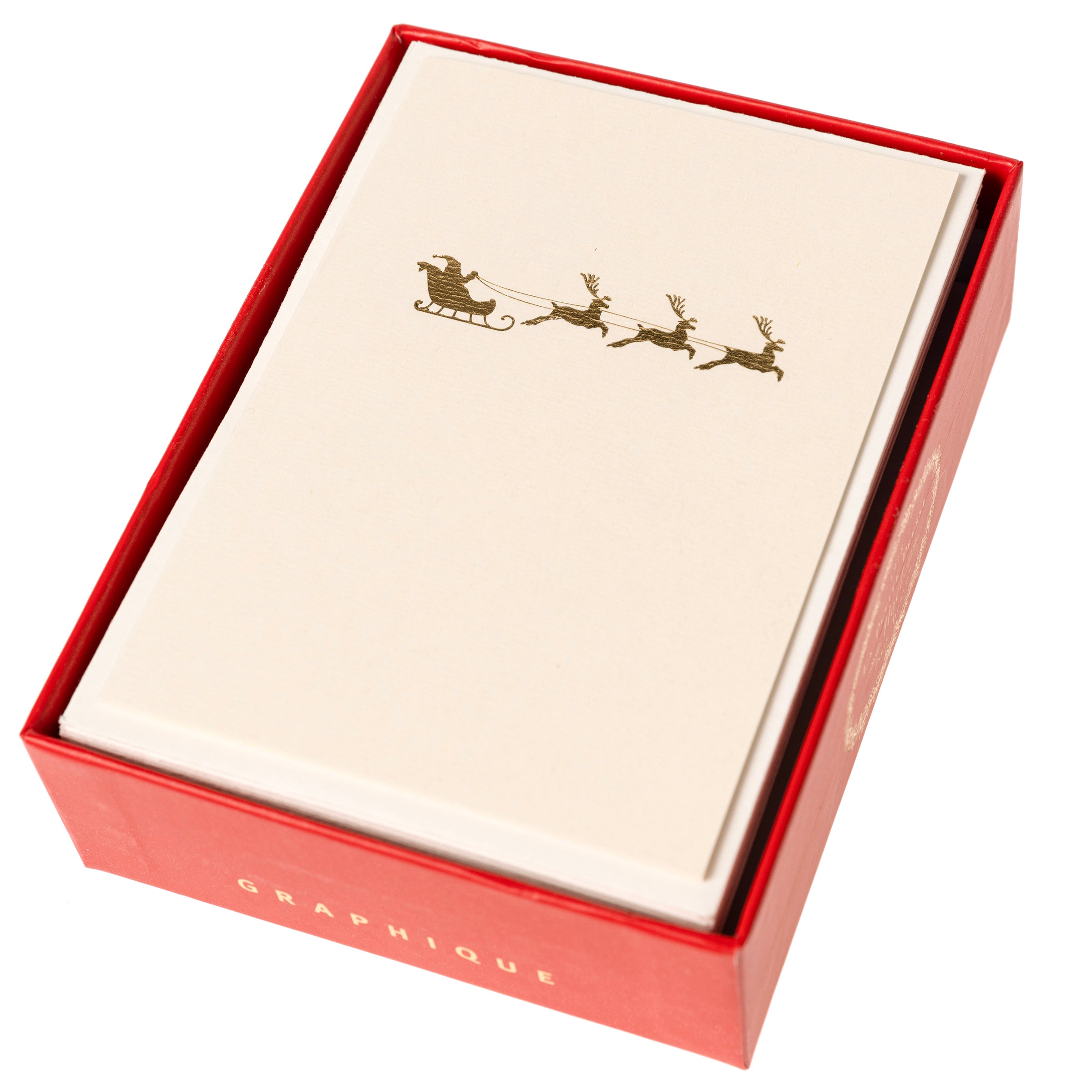 Santa Sleigh Petite Boxed Holiday Cards    