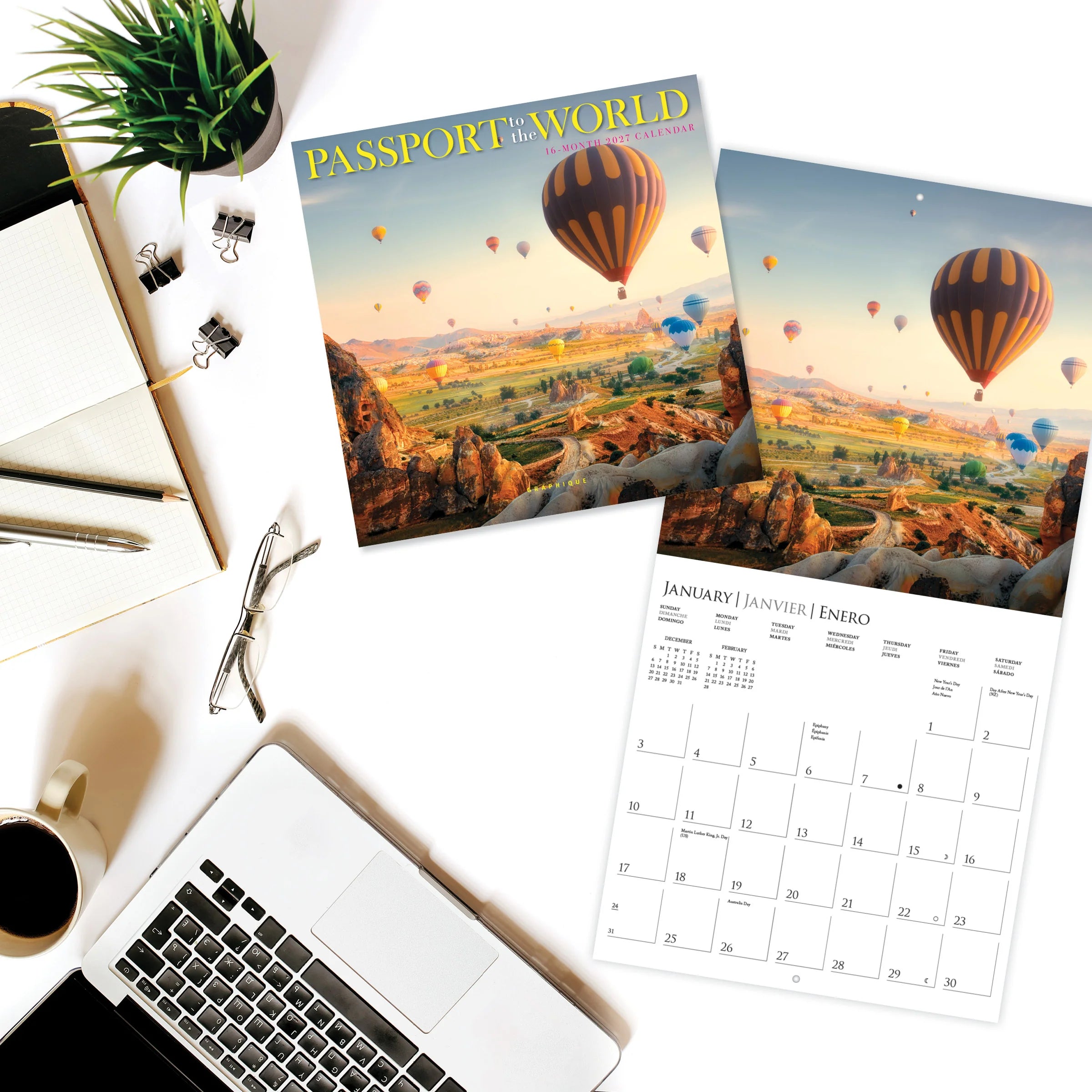 GRPH Passport to the World 2027 Mini Wall Calendar