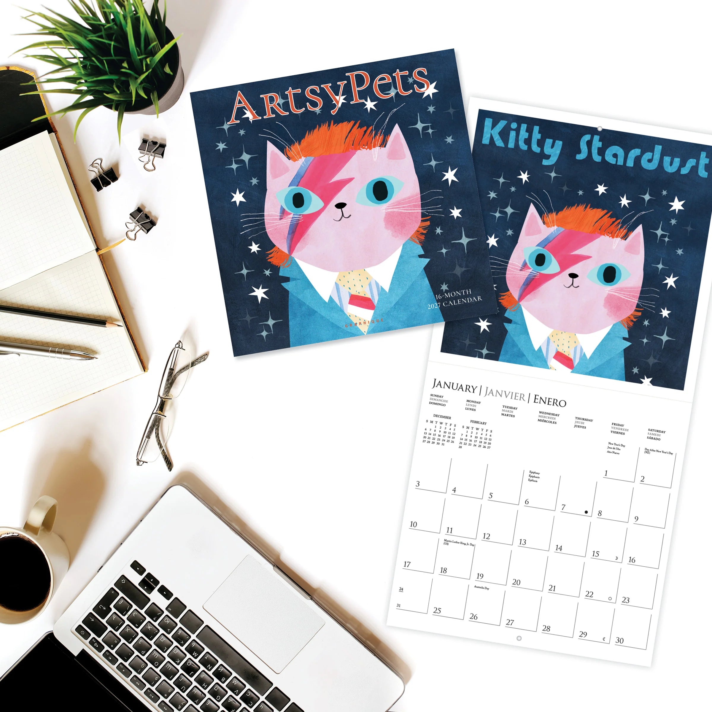 GRPH ArtsyPets 2027 Wall Calendar