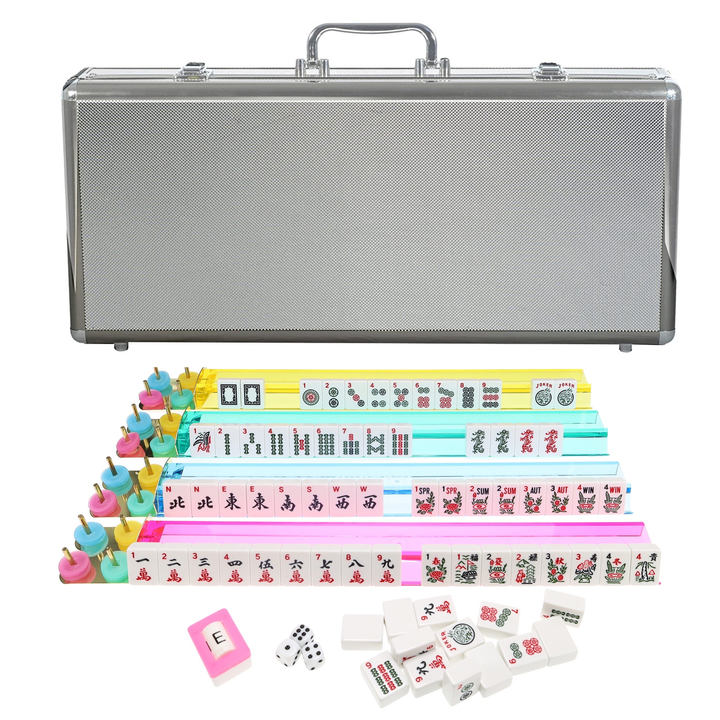 American Style Mahjong Silver Aluminum Case