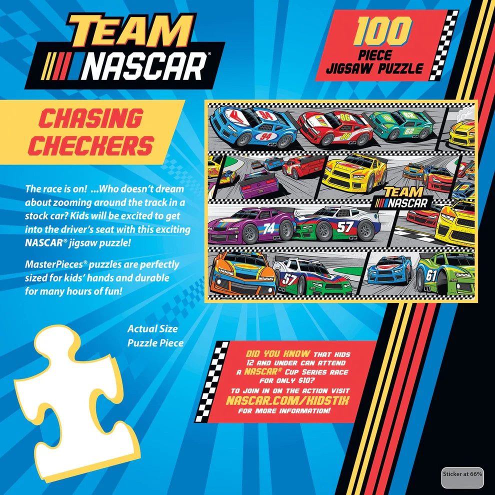 Team NASCAR Chasing Checkers 100 Piece Puzzle