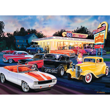 Dogs and Burgers Cruisin' Route 66 1000 Piece Puzzle