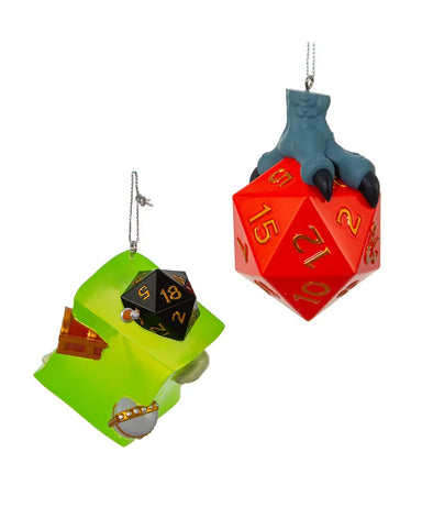 Dungeons & Dragons® D20 Dice and Gelatinous Cube Ornaments (Pair)
