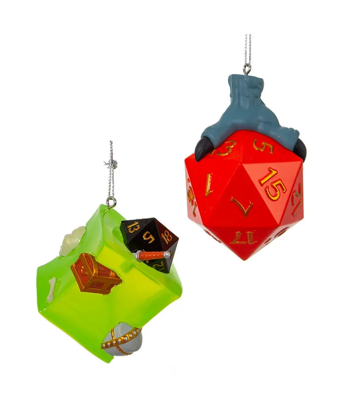 Dungeons & Dragons® D20 Dice and Gelatinous Cube Ornaments (Pair)