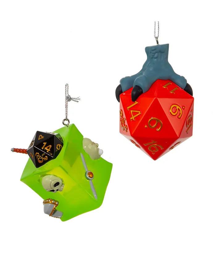 Dungeons & Dragons® D20 Dice and Gelatinous Cube Ornaments (Pair)
