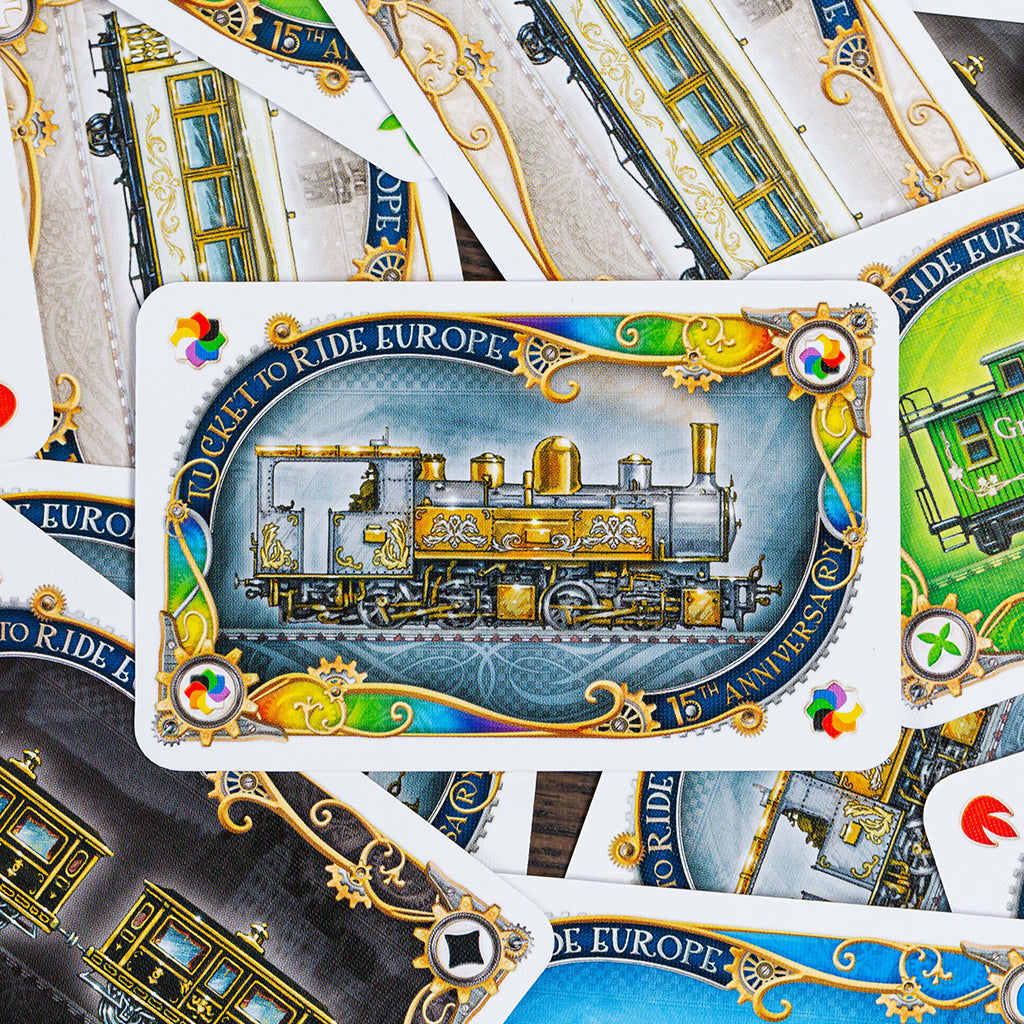 Ticket To Ride Europe 15th Anniversary, All 110 Train Cards, Game Pieces