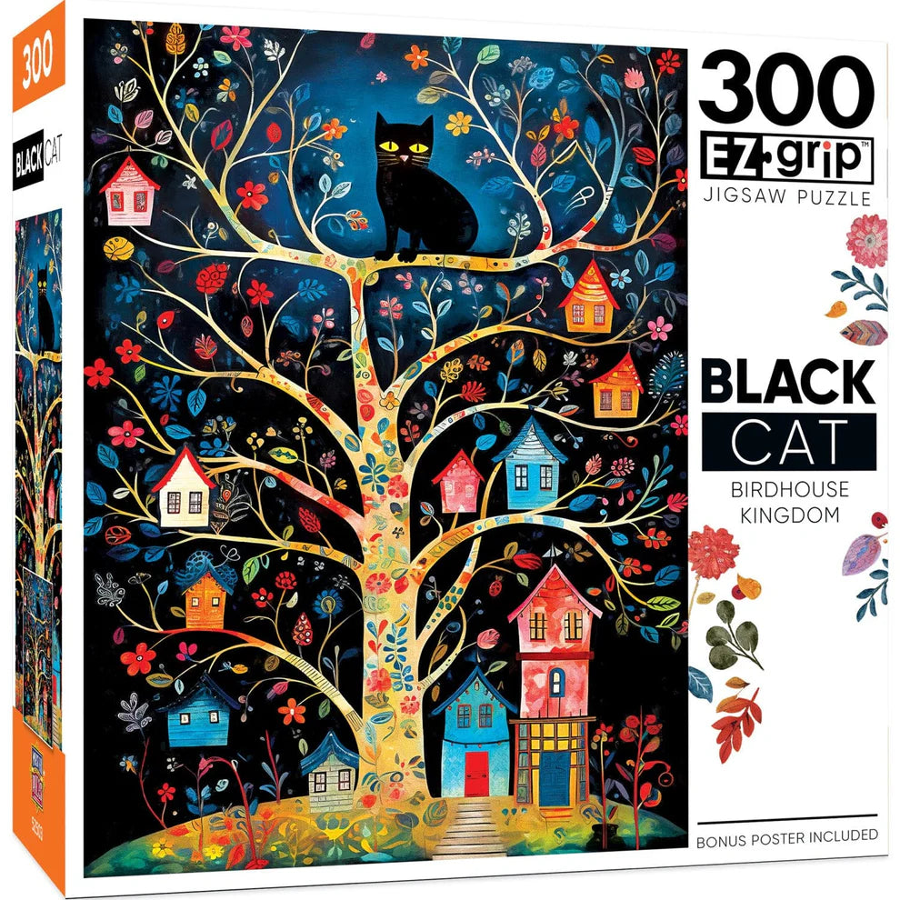 Black Cat Birdhouse Kingdom 300 Piece Large Format Puzzle