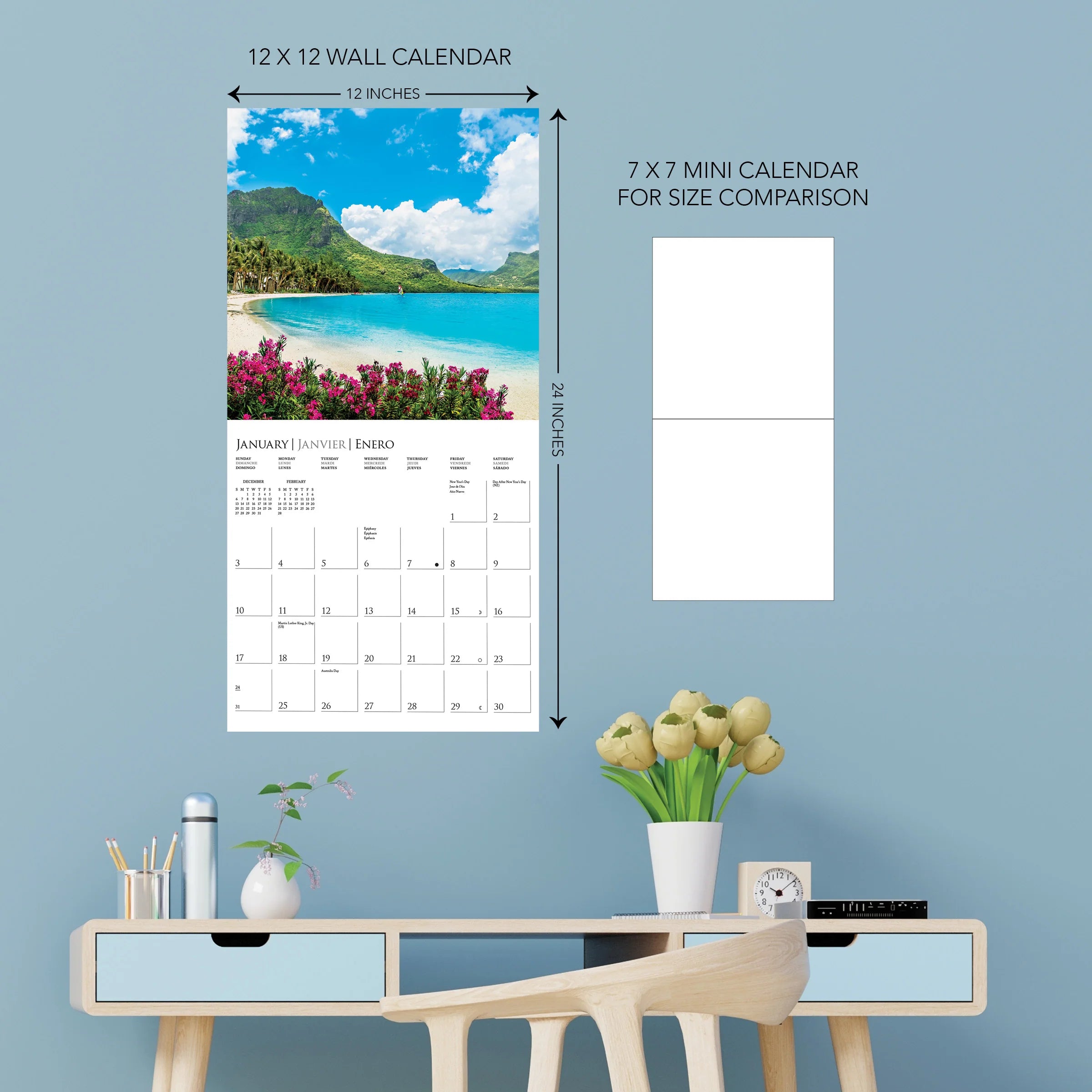 GRPH Island Paradise 2027 Wall Calendar