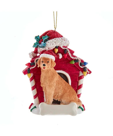 Golden Retriever Doghouse Ornament