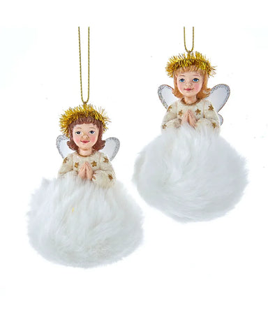 German Style Fluffy Angel Ornament - Single, Various Options